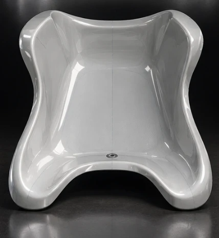 Studio del sedile kart di Stefano Dal Sasso, guscio ergonomico bianco